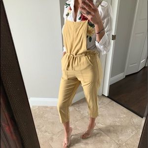 Mustard Green Overalls with pockets